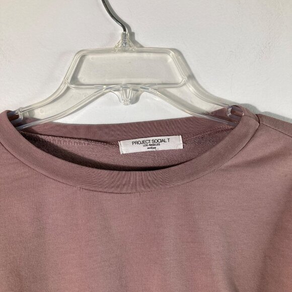 Womens UO Project Social T Sweatshirt M Mauve Cotton Polyester Spandex Long Slee - Picture 4 of 9